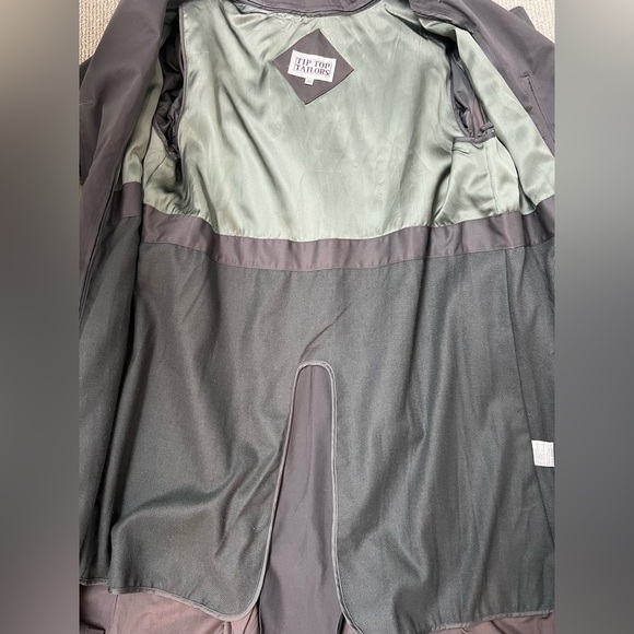 TIP TOP TAILORS | Vintage Charcoal Gray Oversized Fashionable Trench Coat - Picture 14 of 16